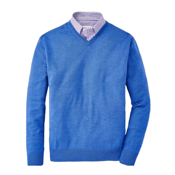 Peter Millar Other - Peter Millar Luxe Silk & Merino Wool Vee Neck Comfort Fit Sweater | Large